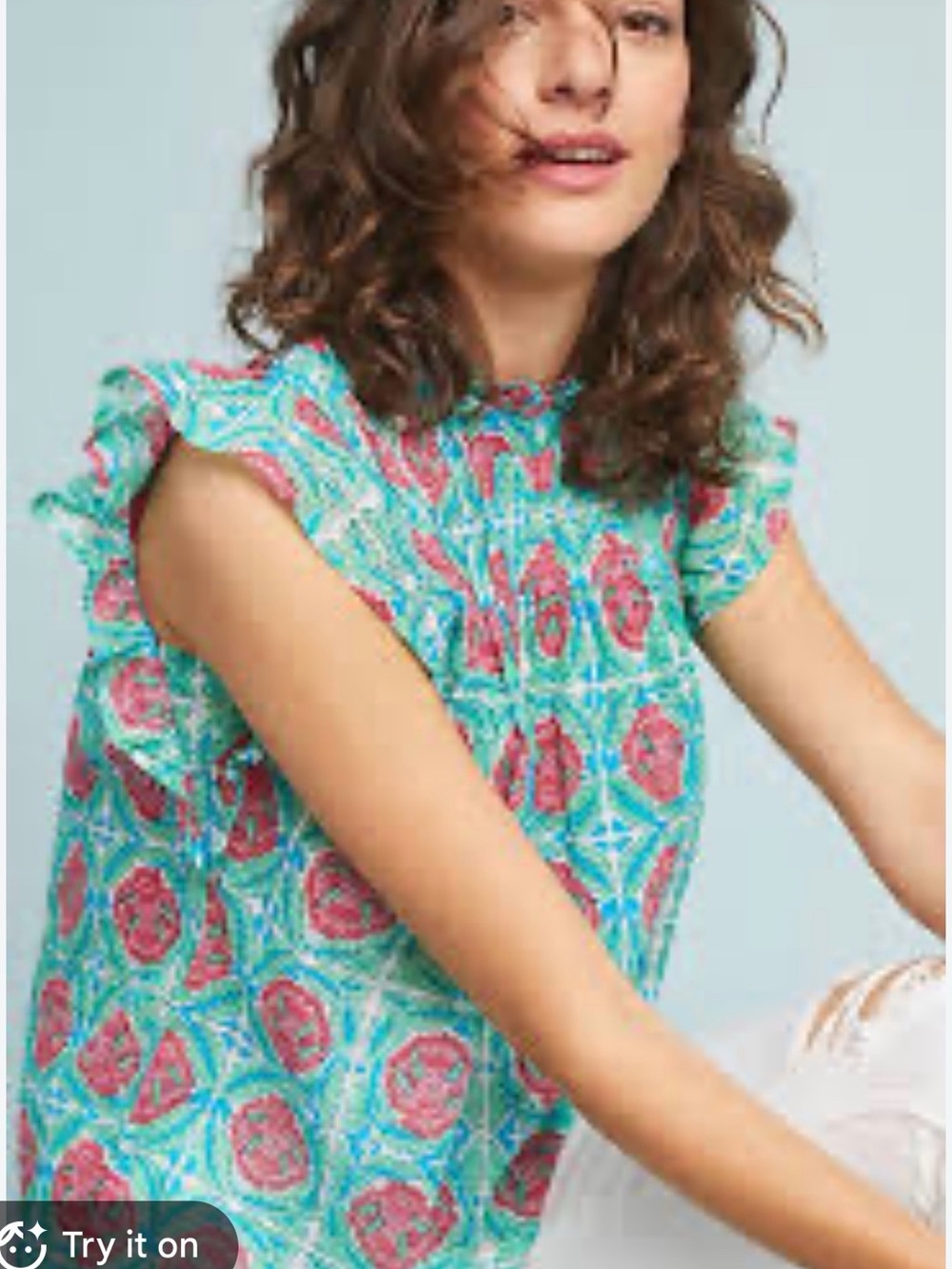 Banjanan Helena Ruffled Top Size Small